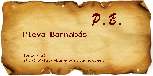 Pleva Barnabás névjegykártya